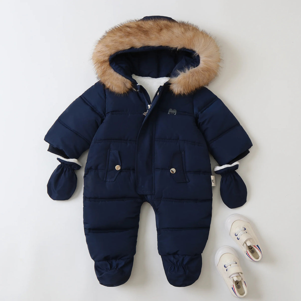 Winter Baby Jumpsuit Plus Velvet Warm Hooded Newborn Baby Girl Overalls  Infant Boy Snowsuit Toddler Romper Outfit 0-2 Years
