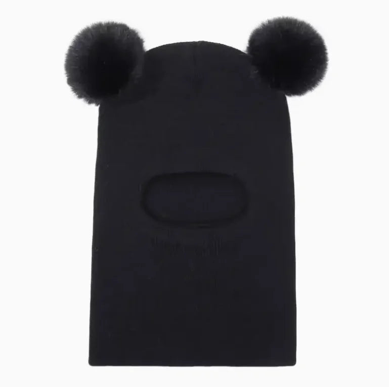 Winter Hat with Pom-Pom Trim - Soft Stretchy Knit Beanie for 0-3 Year Olds, Lightweight & Windproof, with Accents, with Trim