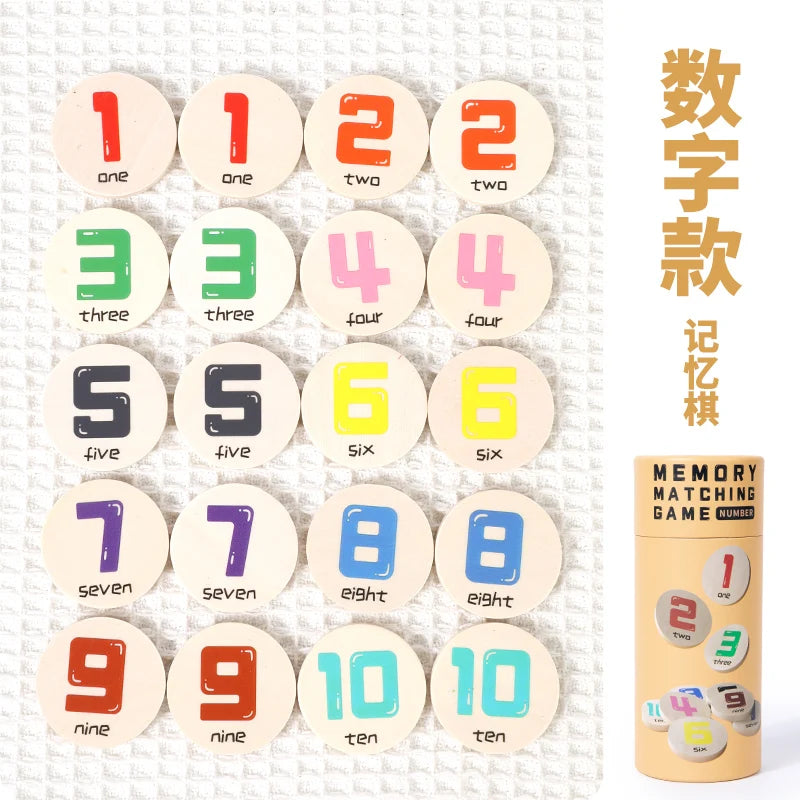 Wooden Memory Match Stick Chess Game Board Colorful Puzzles Montessori Educational Toy for Children Cognitive Learning