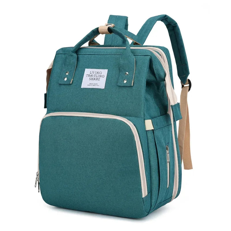 Baby Bed Mother Large Capacity Nappy Milk Bottle Backpacks with Changing Mat Convenient Baby Nursing Bags Gift Mommy Diaper Bags