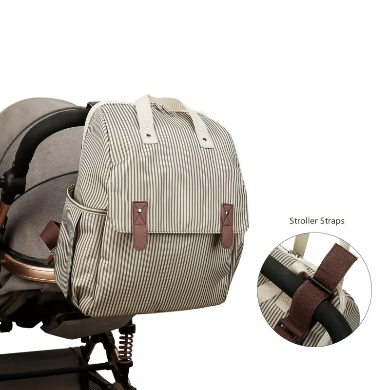 Double/Single Shoulder Mommy Bag with Urinal Pad, Independent Bottle Holder, Multi-functional Maternity Travel Trolley Bag