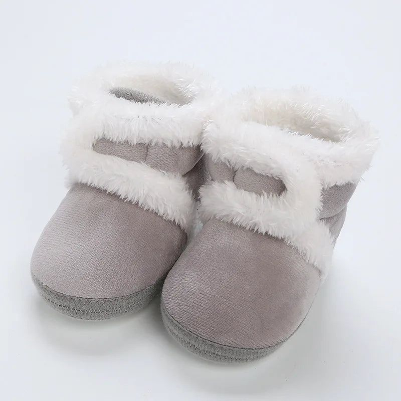 Newborn Winter Warm Toddler Boots Baby Shoes Boys Girls Toddler Sneakers Soft Bottom Infant Flats Warm Snow Boots  0-18M