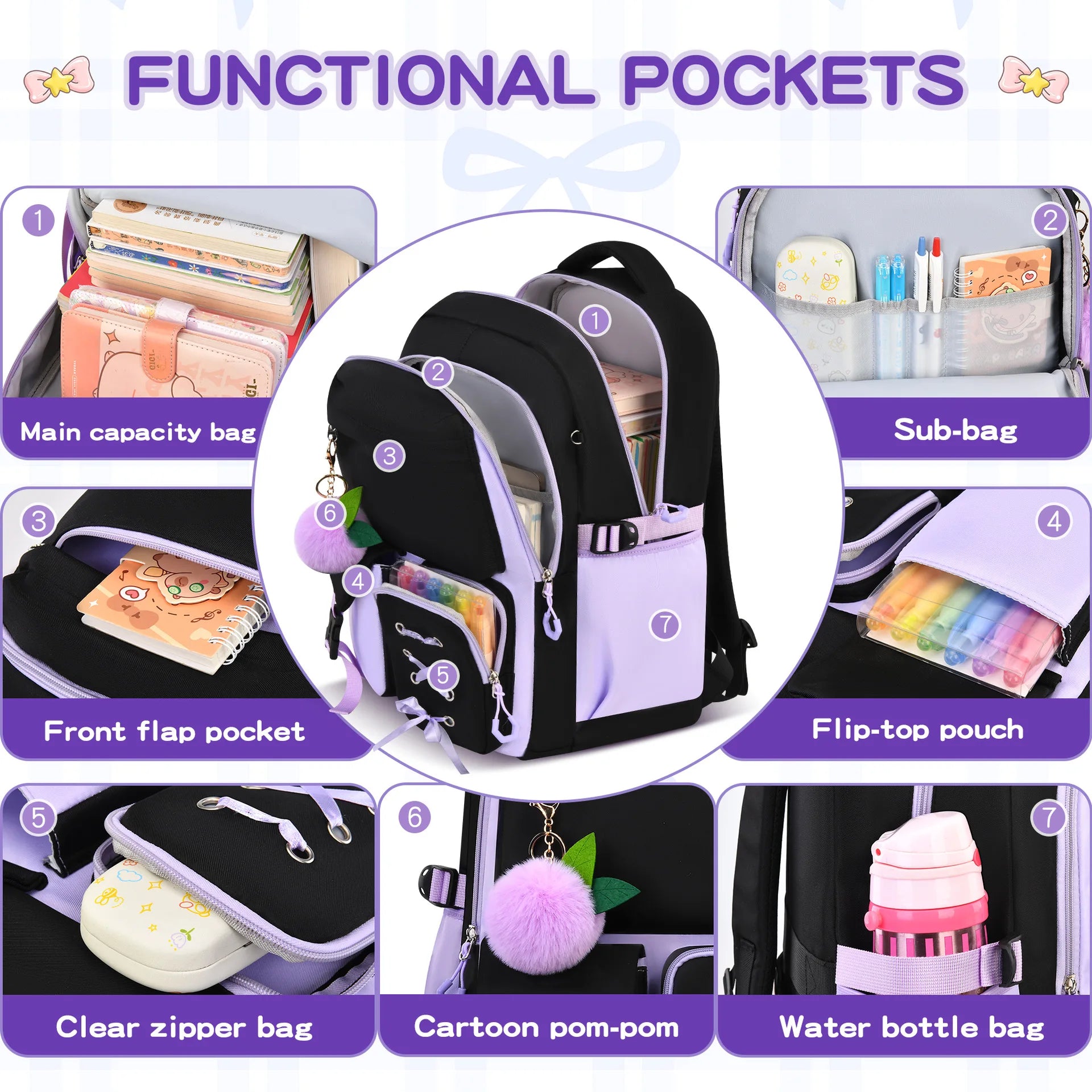 Primary School Bags For Girls Schoolbag Kawaii Lightweight Children School backpack Book Bag Travel Backpack Mochilas Gifts