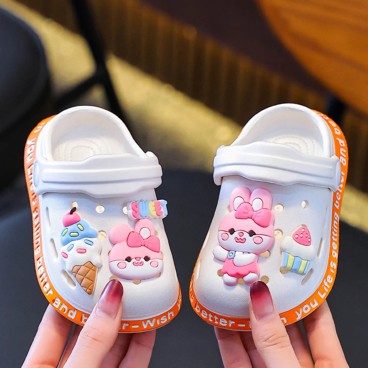 New Children Baby Shoes for Boys Girls Cute Cartoons Kids Mules Clogs Summer Garden Beach Slippers Sandals Cave Hole