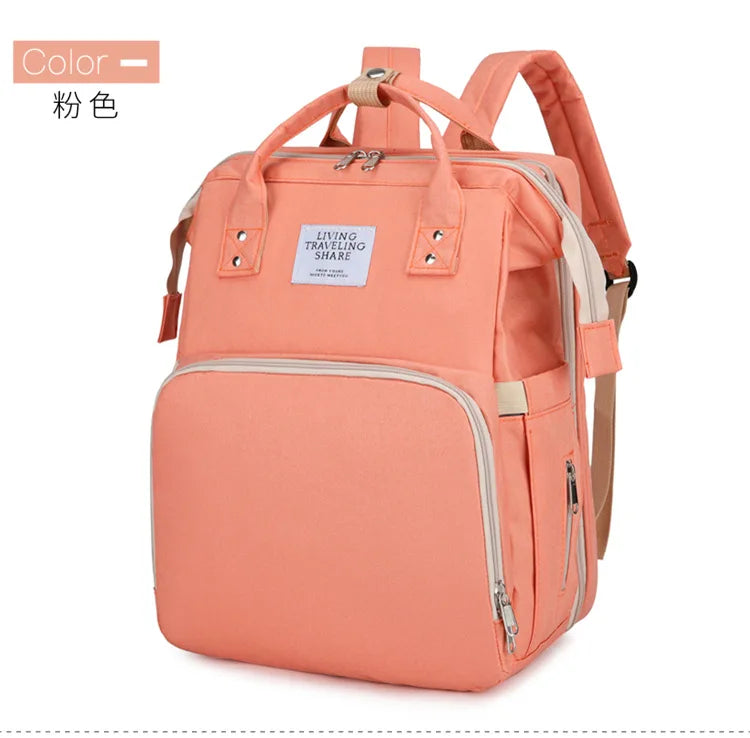 Baby Bed Mother Large Capacity Nappy Milk Bottle Backpacks with Changing Mat Convenient Baby Nursing Bags Gift Mommy Diaper Bags