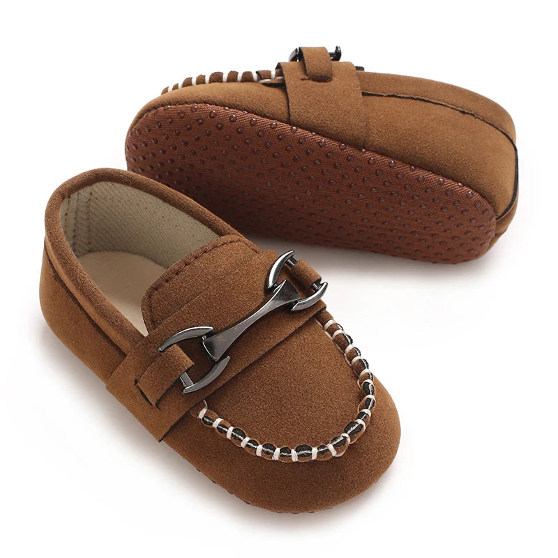 New Brown Boys Formal Shoes First Walkers Soft Cloth Sole Casual Shoes for Infants 0-18 Months