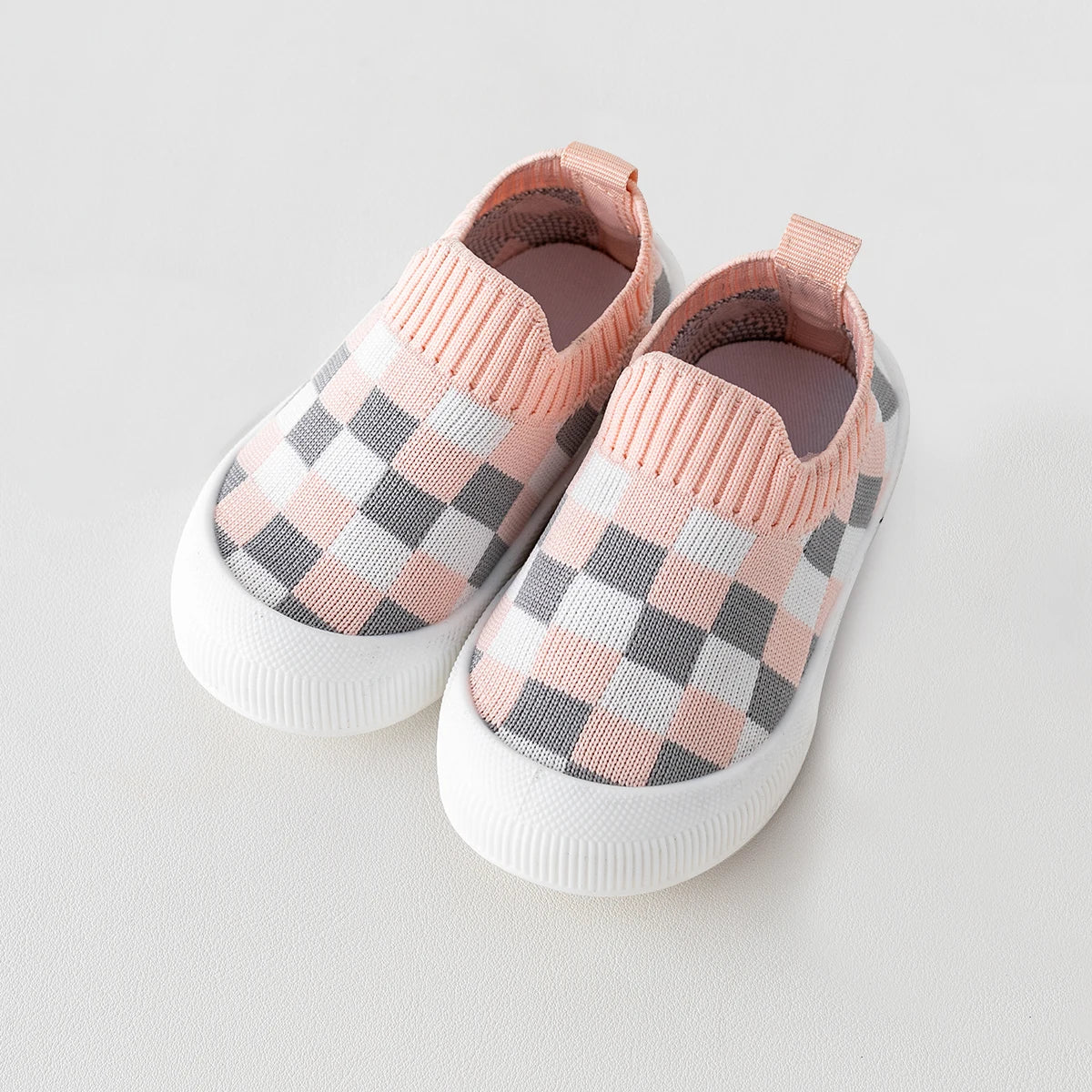 2024 Spring New Slip-on Toddler Shoes  Baby First Walkers Boys Girls Autumn Non-Slip Classic Plaid Sneakers Sport Shoes