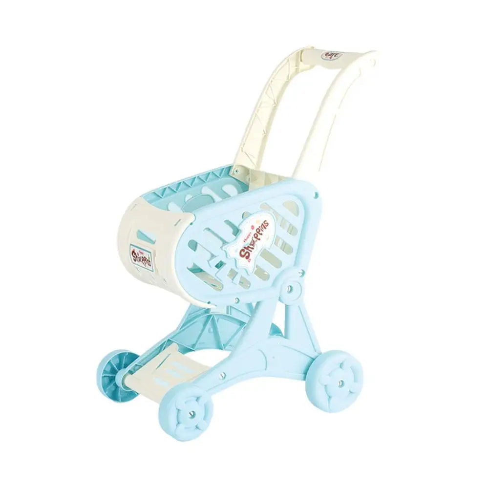 Shopping Cart Toys, Trolley for Groceries Supermarket Playset Fruit Vegetables Play Food Role Kitchen Store Toys for Kids