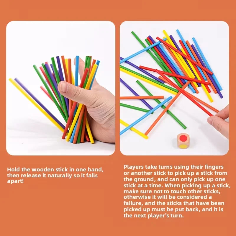 Colorful Stick Drop Ball Game, Montessori Educational Toy for Kids