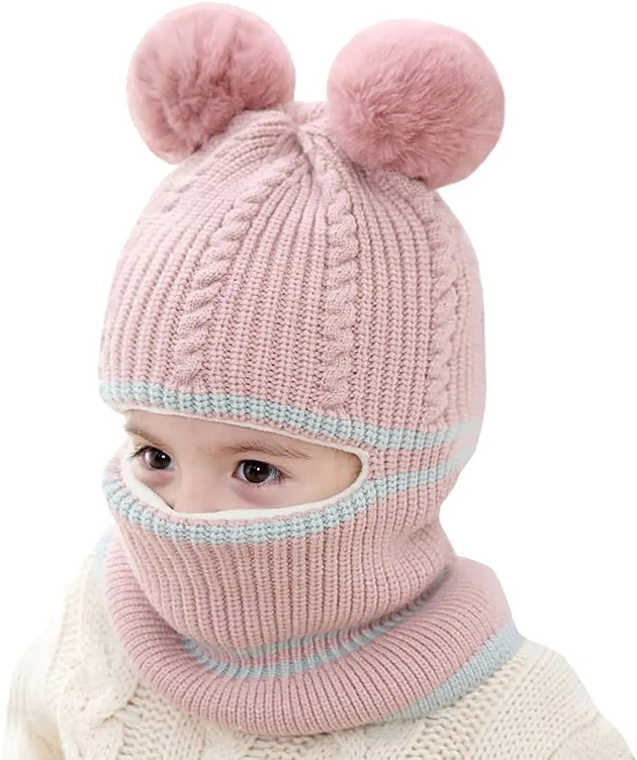 1-4 Years Baby Kids New Autumn Winter Bear Ear Knitted Cap Children Cute Warm Beanies Hats Girls Boys Knit Pullover Bonnet Caps
