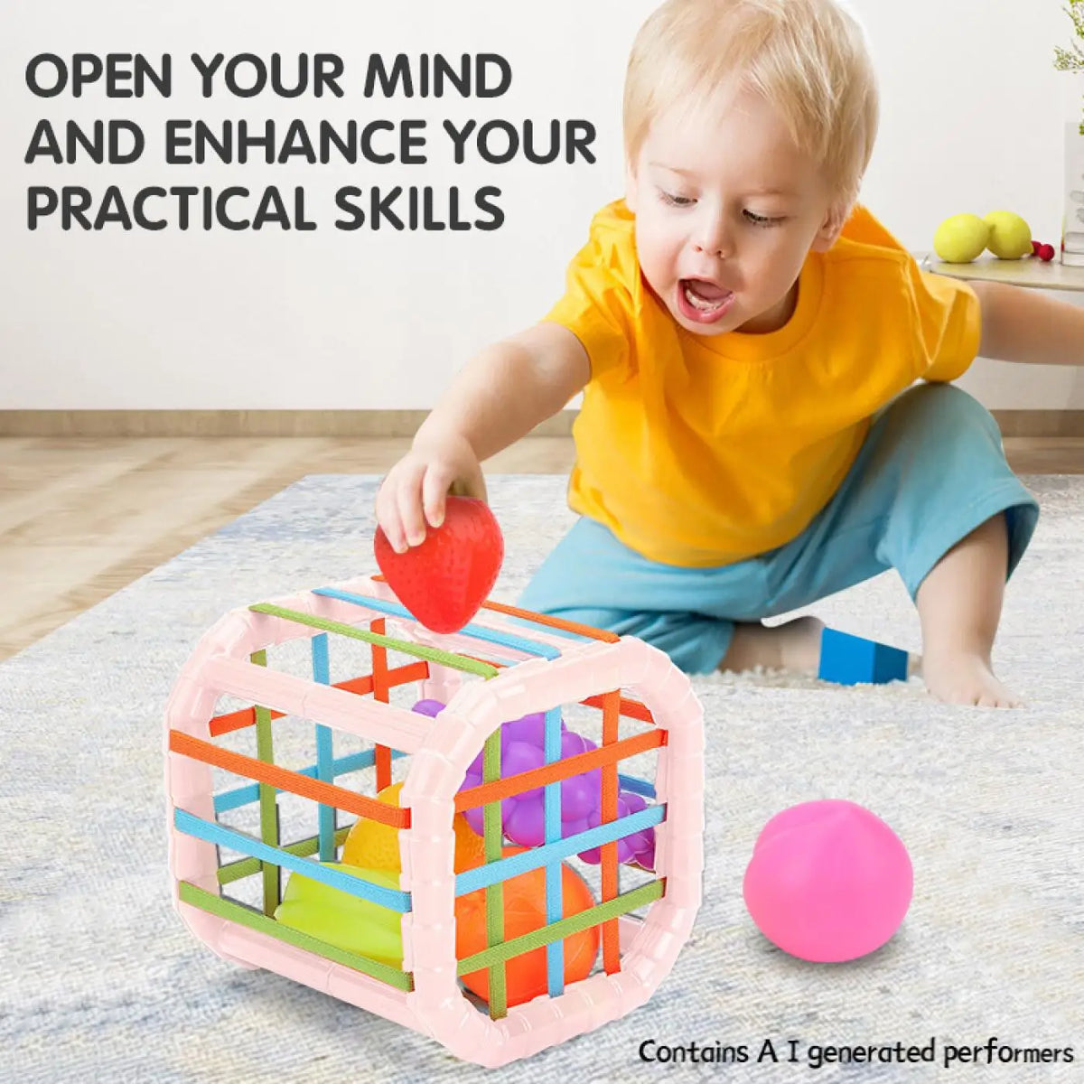 Montessori Baby Toys 18 Months Sensory Development Learning Educational Toys Colorful Blocks Sorting Game For Babies Infant