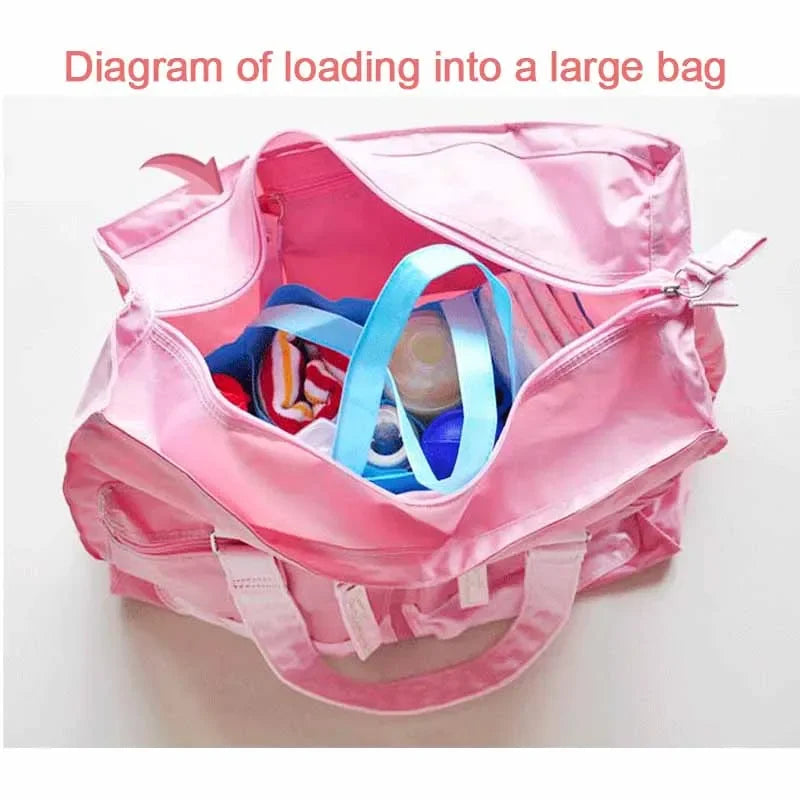 Portable Mummy Bag Large Capacity Baby Tote Diaper Organizer Nappy Maternity Handbag Bottle Storage Multi-Function Separate Bag