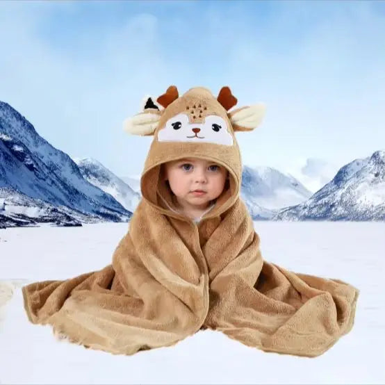 Cartoon Baby Bath Towel Infant Soft Bathrobe Hooded Swaddle Towel Blanket Kids Warm Sleeping Swaddle Wrap for Newborn Boys Girls
