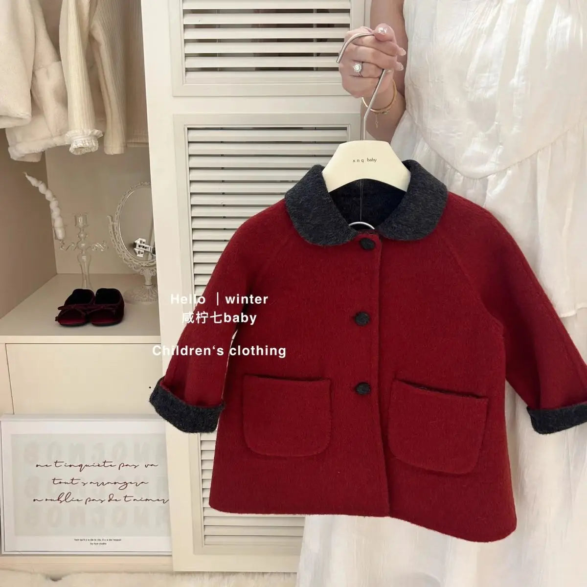 Autumn and Winter Baby Girls' Woolen Coat 2025 New Style Children's Two sided Woolen Coat Medium length Clothes