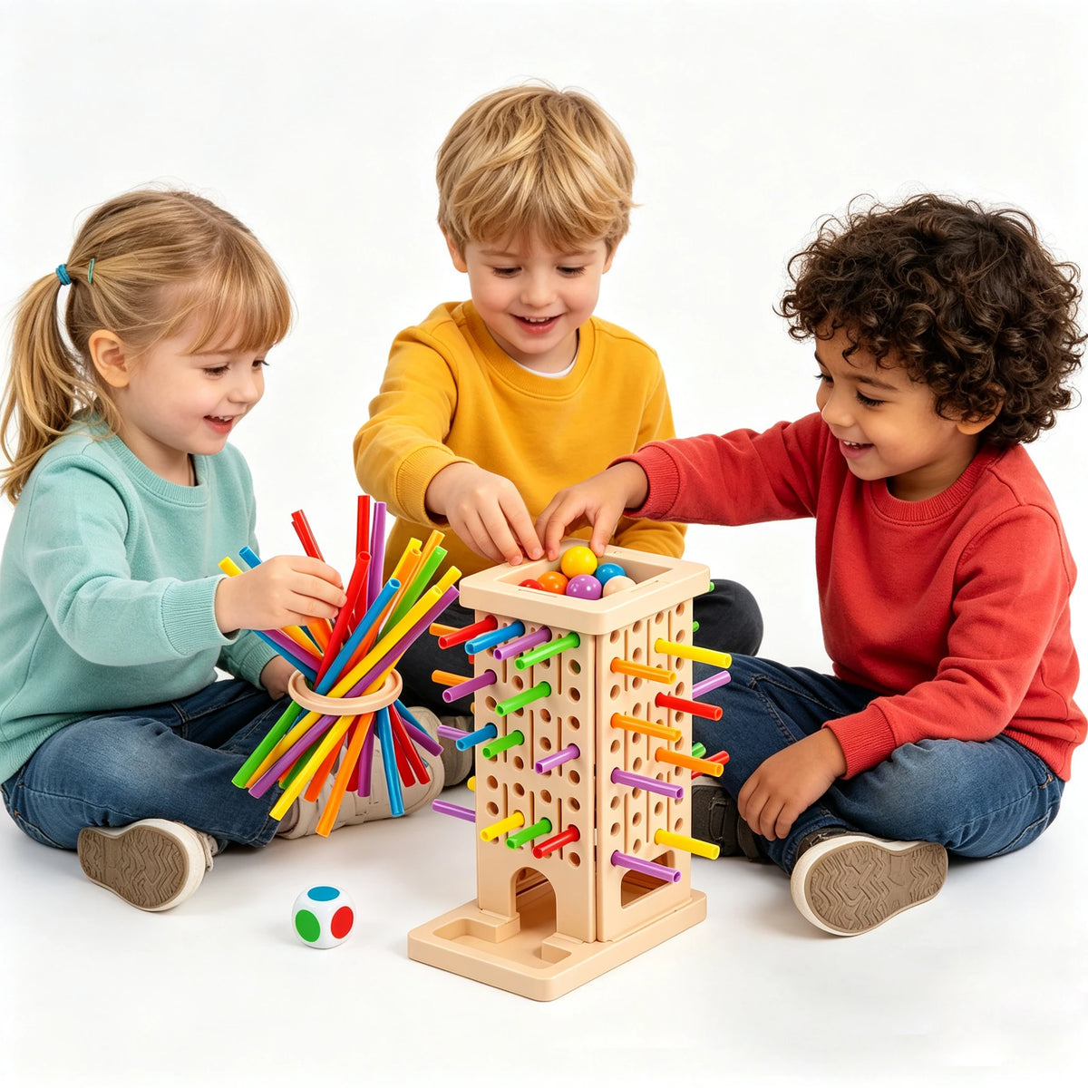 Montessori Stick Pulling Game - Colorful Fine Motor Skills Toy, Parent-Child Interactive Educational Toy
