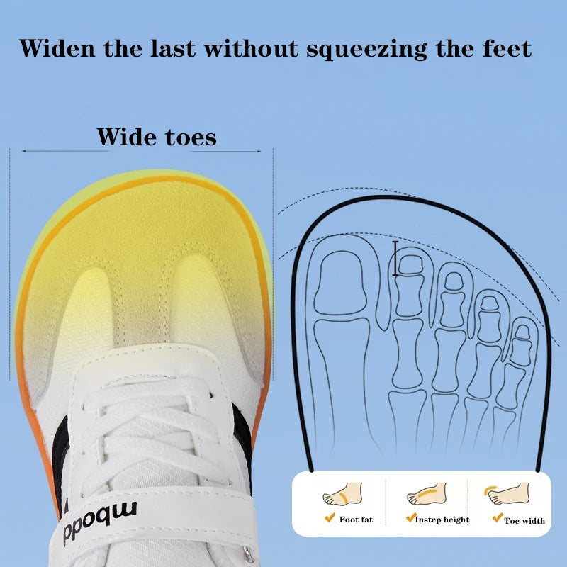 Children's Sports Shoes Boys' Barefoot Shoes Wide-Toed Simple Fashion Casual Shoes Lightweight Hook and Loop girls' Flat Shoes