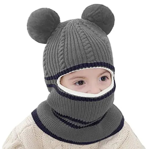 1-4 Years Baby Kids New Autumn Winter Bear Ear Knitted Cap Children Cute Warm Beanies Hats Girls Boys Knit Pullover Bonnet Caps