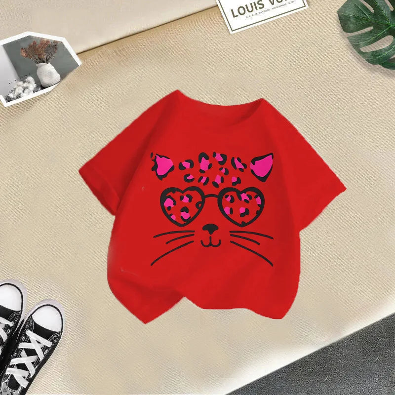 Summer's New Stylish and Fashionable Short-sleeved T-shirts for Boys and Girls, Round-neck Short-sleeved Children's Clothing