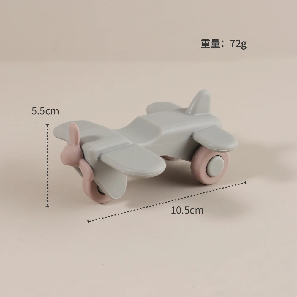 Personalized Baby Teether Silicone Car Truck Toy Motorbike Airplane Teething Toy Infant Montessori Educational Toy