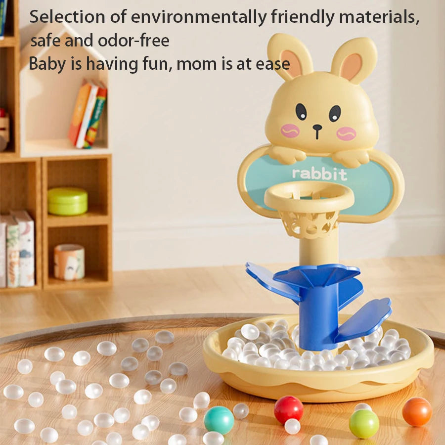 Montessori Baby Toy Rolling Ball Tower, Educational Game Baby Stacking Track Spinner, Baby Development Toys