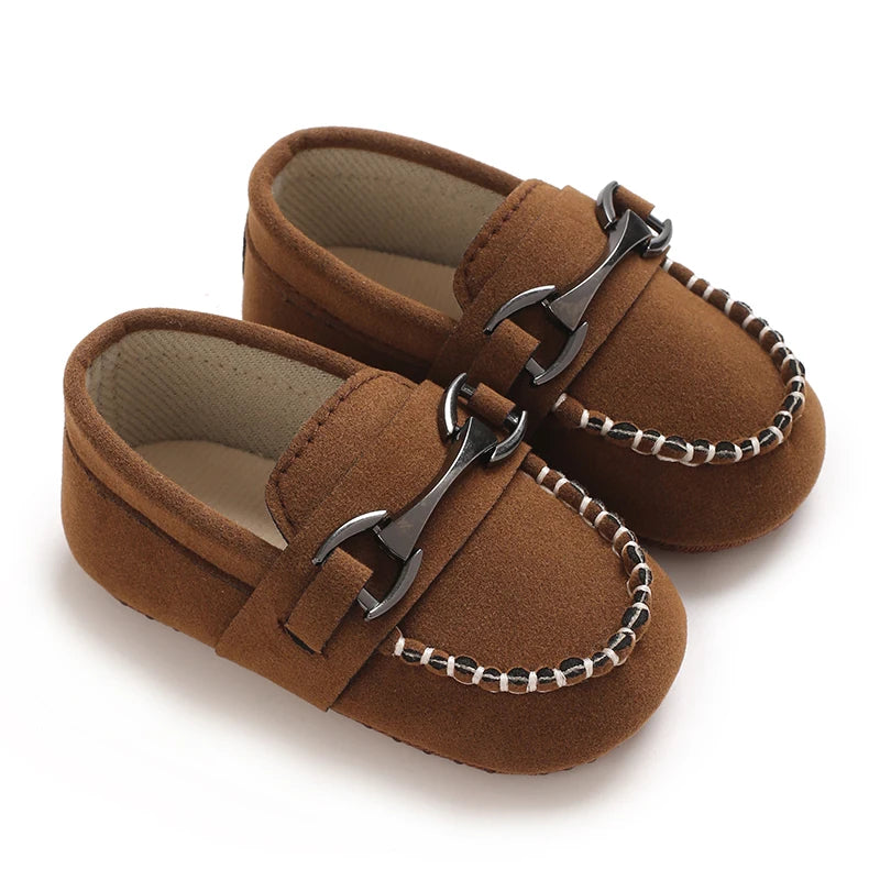 New Brown Boys Formal Shoes First Walkers Soft Cloth Sole Casual Shoes for Infants 0-18 Months