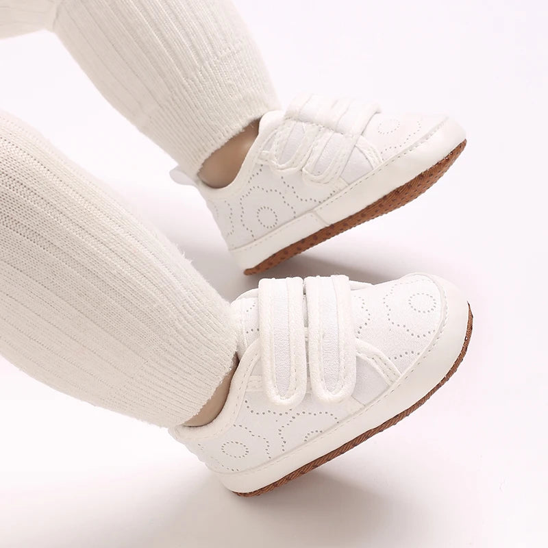 NEW Fashion Infant Spring Shoe Newborn Infant Girl Recreational Baptism Non-Slip Walking Shoe White Soft-soled Sneaker Prewalker