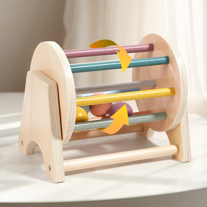 Montessori Wooden Toys Coin Ball Busy Drum Teaching Aid Gifts Color Shape Cognition Match Educational Sensory Toy