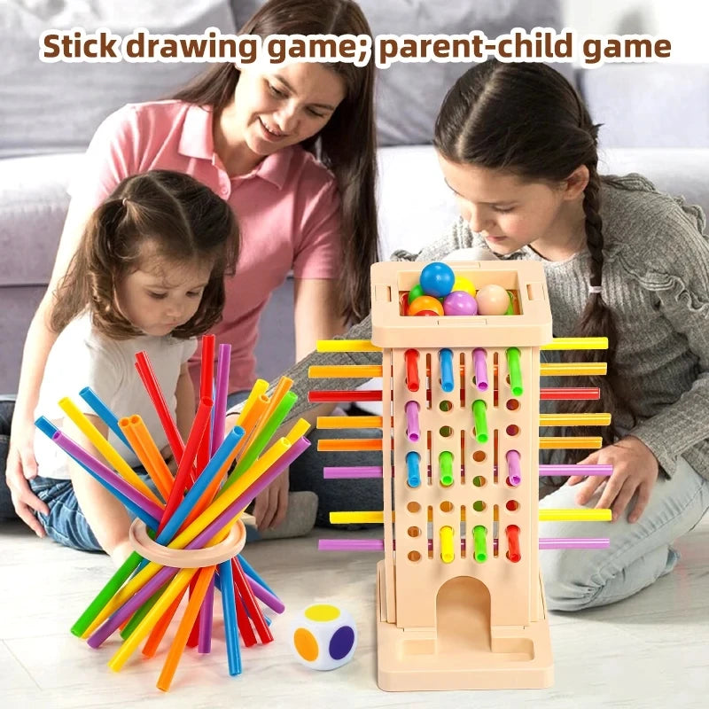 NEW Montessori Stick Pulling Game - Colorful Fine Motor Skills Toy, Parent-Child Interactive Educational Toy