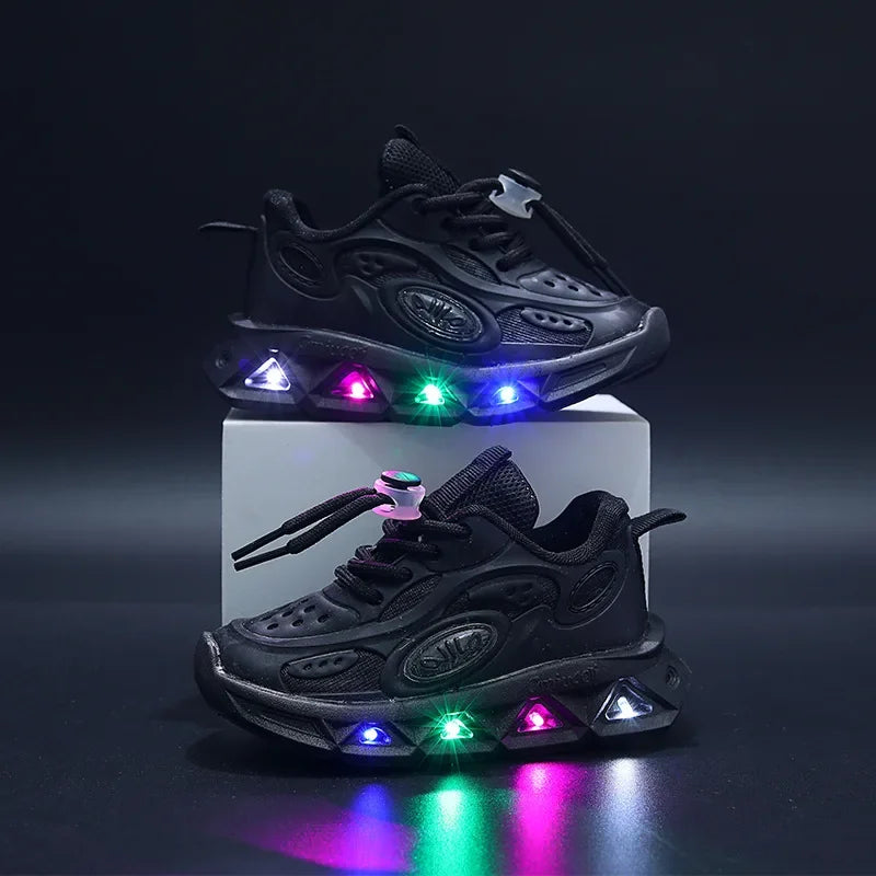 Baby Shoes2023 Spring Autumn New Boys and Girls Light Up Clunky Sneaker Small and Medium-sized Children's Soft Soled Baby Shoes