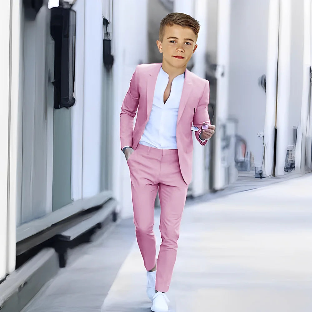 Khaki Suit for Boys Fashion Summer Jacket Pants 2-piece Set Custom Suit Wedding Boys Dress 2-16 Years Old Outfit