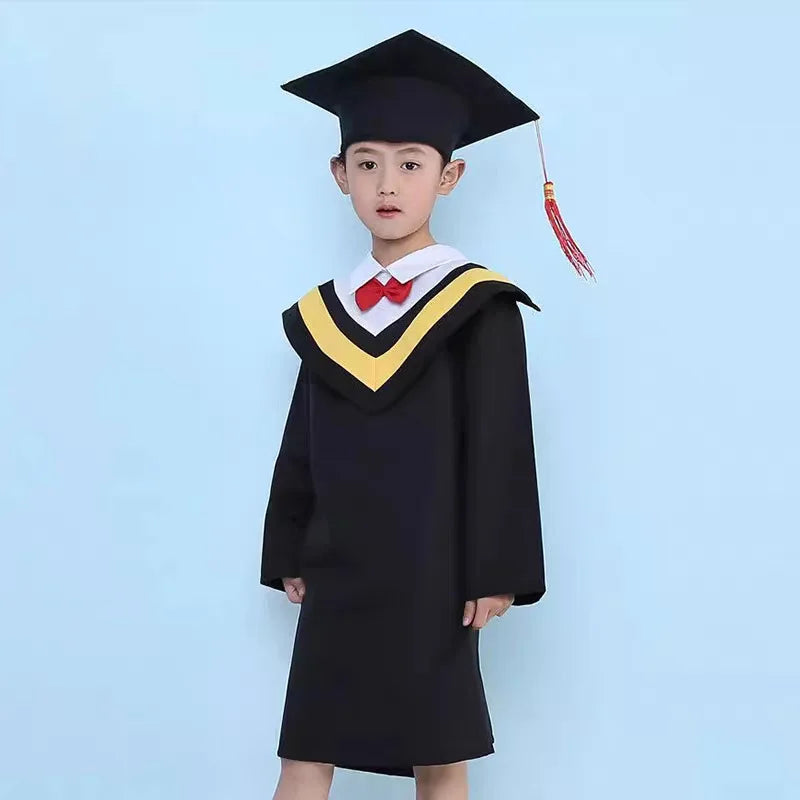 Children Preschool Primary School Graduation Gown For Kids Boys Girls Role Play Bachelor Costume Dress Up Outfits