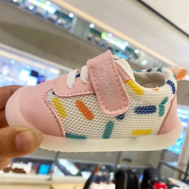 Boys/Girls Baby Walking Shoes 2025 Spring/Autumn New 0-2 Year Old Shoes Soft Sole Mesh Breathable Baby Shoe Nude Shoe Bebê أحذية