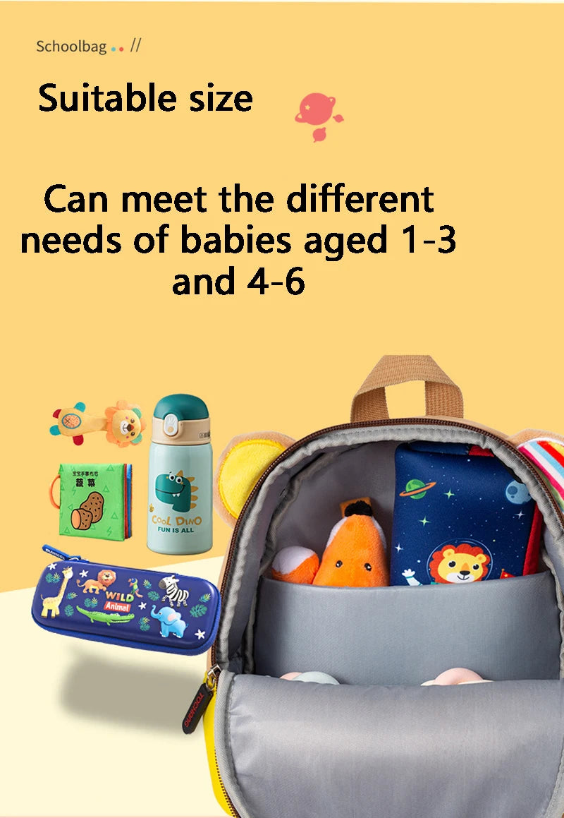 New Children School Bags 3D Biomimetic Animal Kids Backpack Kindergarten Boys and Girls School Bags Mini Backpack Book Bag
