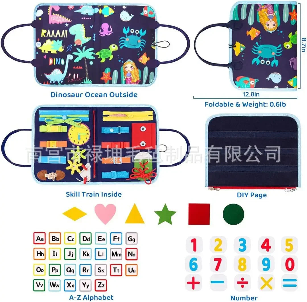 New Montessori Kids Travel Toy Felt Activity Quiet Books Busy Board Activity Educational Sensory Learning Book for Kids Gifts