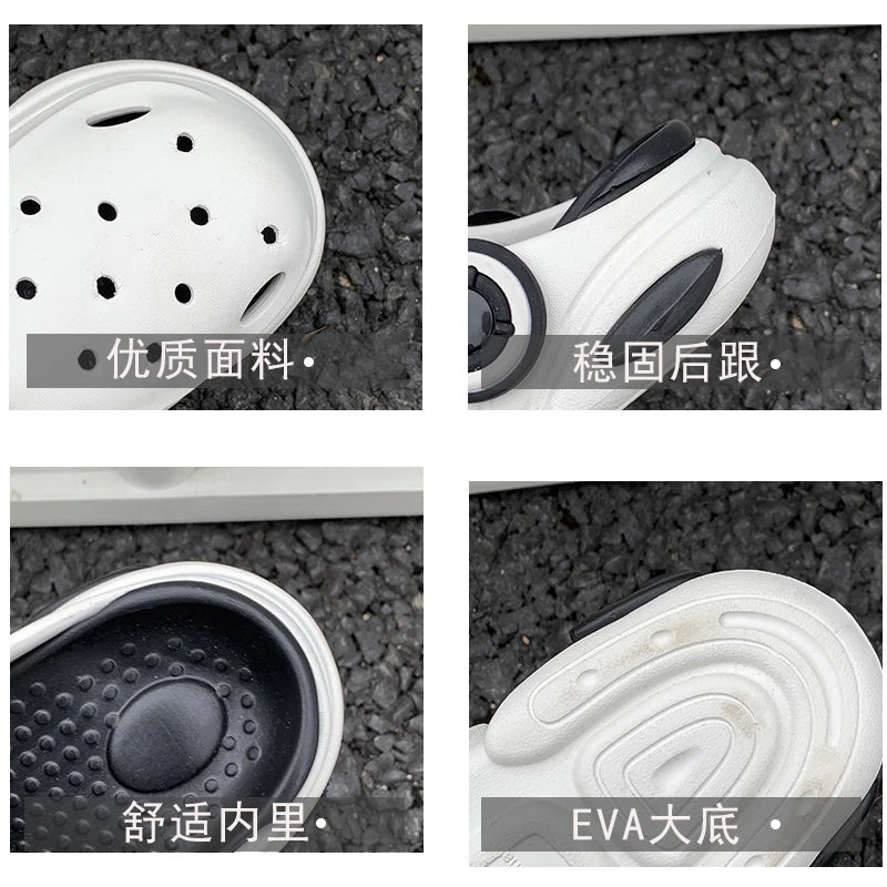 Children's Croc Shoes Summer New Style Boys' Non-Slip Soft Sole Sandals for Older Boys and Girls Two-Way Wear Slippers