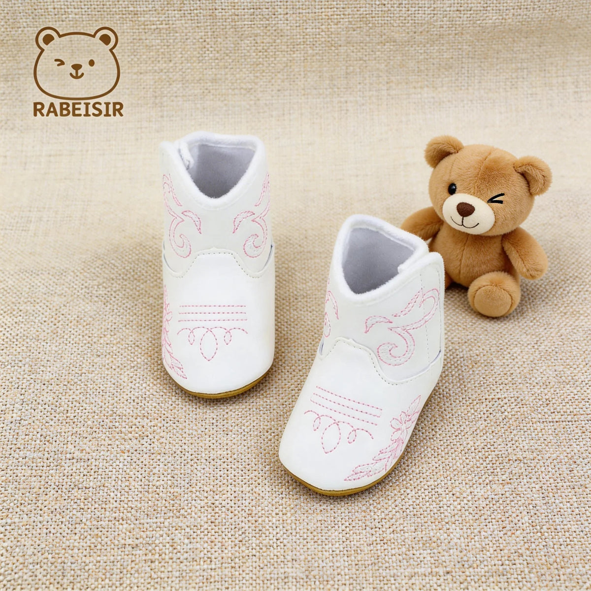 Autumn and winter baby boots, anti-slip and warm, 0-1 and a half year old male and female baby walking shoes, western cowboy boots