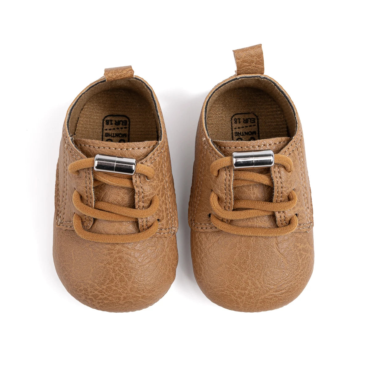 Boys Girls Shoes Retro Leather Casual Sneakers Lace Up Wear-resistant Rubber Soft Anti-slip Sole Toddler First Walkers 2-colors