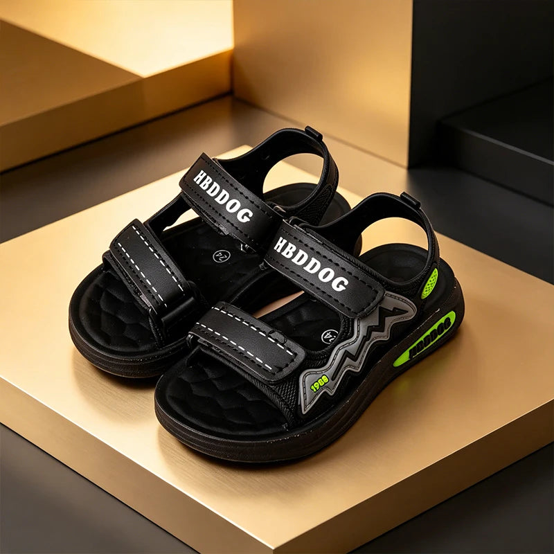 Boys Letter Print Sport Sandals Summer Soft Non-Slip Sole Breathable Casual Outdoor Beach Walking Kids Shoes