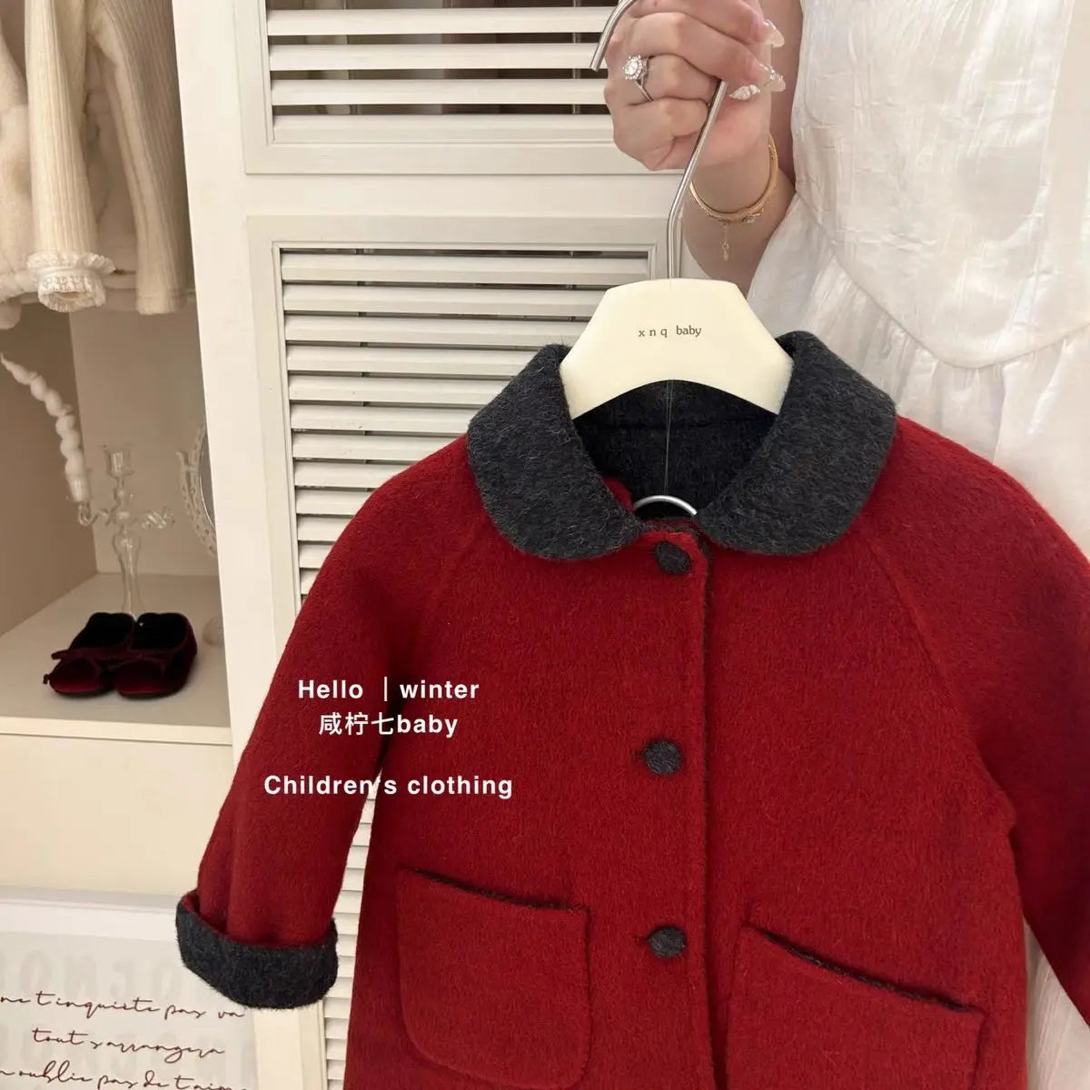 Autumn and Winter Baby Girls' Woolen Coat 2025 New Style Children's Two sided Woolen Coat Medium length Clothes