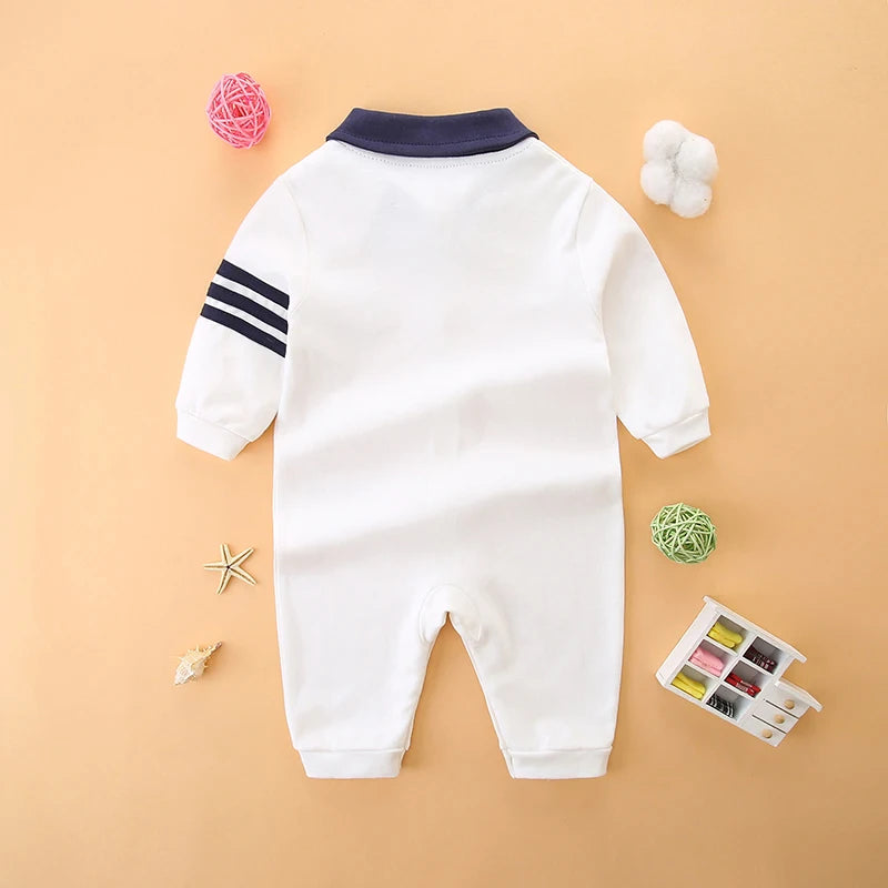 Baby Spring Fall Clothing Full-Month Clothing 100-Day Banquet Baby One-Year-Old Gentleman's Dress Pure Cotton Jumpsuit