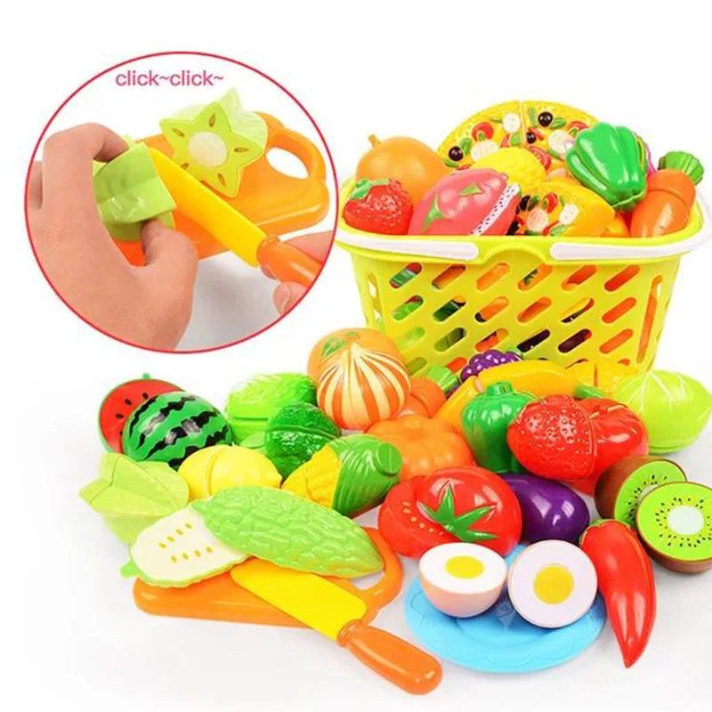 Children Toys Cutting Fruits and Vegetables Set for Kids Pretend Play Simulation Kitchen Toy Montessori Baby Toys for Girls Boys