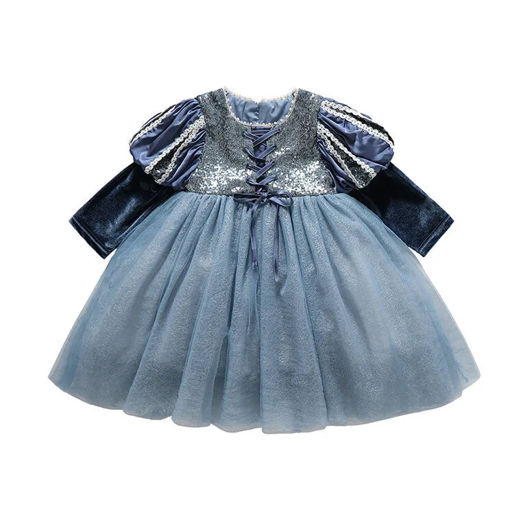 Girls Dress 2023 Spring  Autumn New Western Style Children Trendy Birthday  Little Girl Princess Dress