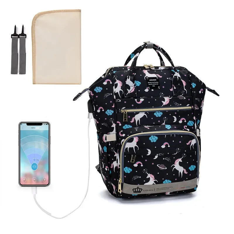 Baby Nappy Bag Mummy Bag Backpack Waterproof Storage Handbag Outdoor Travel Mommy Maternity Bag For Baby Stuff Gray Diaper Bags