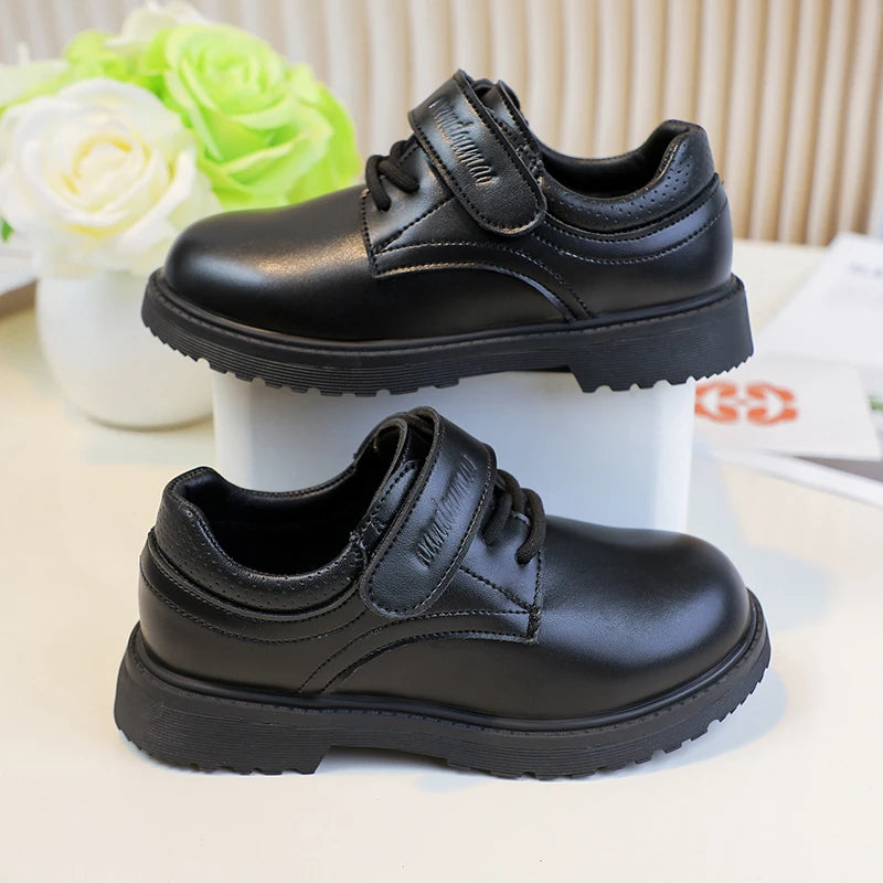 Boys Leather Party Shoes 2026 New Autumn Toddler School Uniform Shoes for Kids Soft Sole Chic Classic Wedding UK Casual Flats