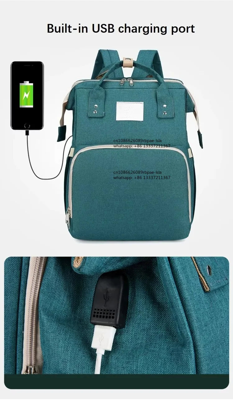 Factory Wholesale OEM ODM Custom Mummy Bag With Bed Cradle Baby Backpack Diaper Bag With Changing Station Mother Baby Care Bag