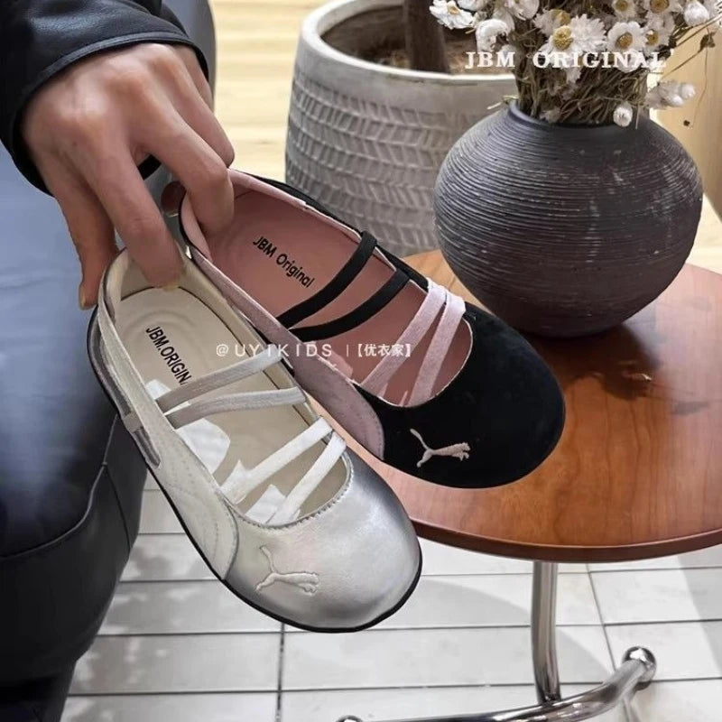Girls Soft Bottom round Toe Princess Shoes Spring Autumn Seasonal Slip-On Baby Low Cut Single Shoes Comfortable Running Shoes