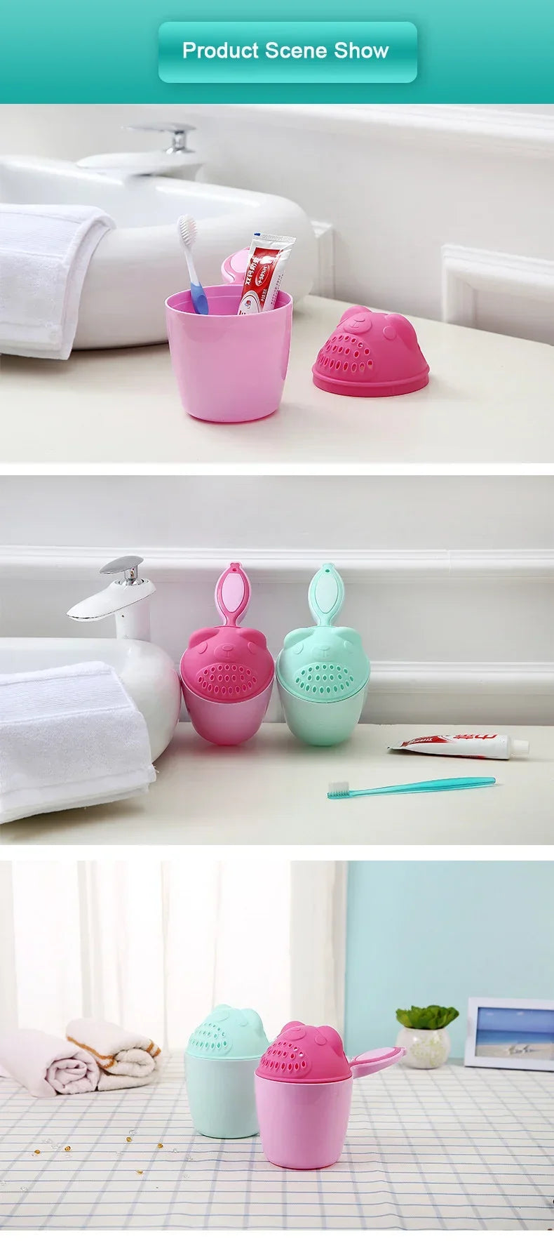 Toddler Shampoo Cup Baby Bath Caps Children Bathing Shower Spoons Child Washing Hair Cup Kids Bath Tools Kids Care Accessories