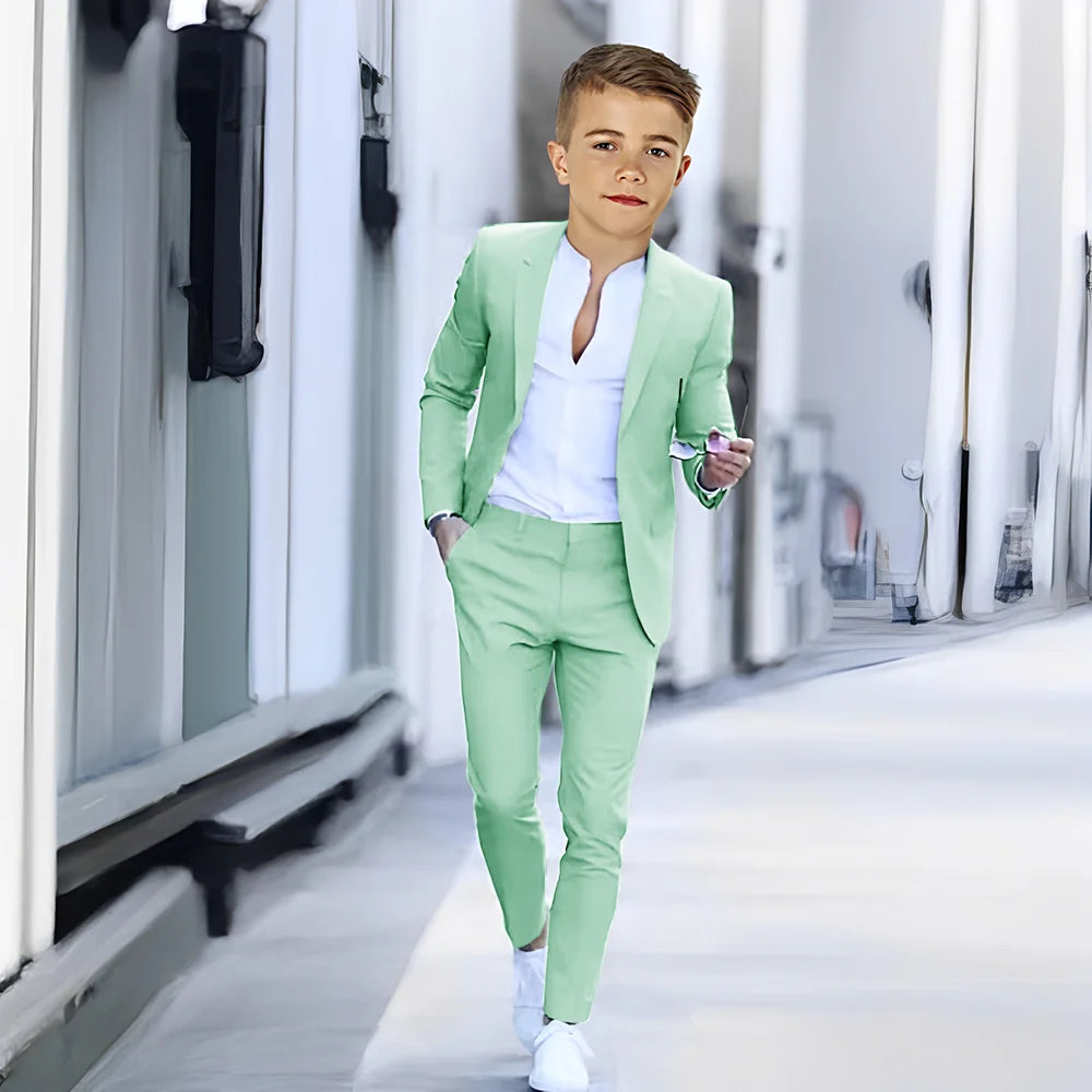 Khaki Suit for Boys Fashion Summer Jacket Pants 2-piece Set Custom Suit Wedding Boys Dress 2-16 Years Old Outfit