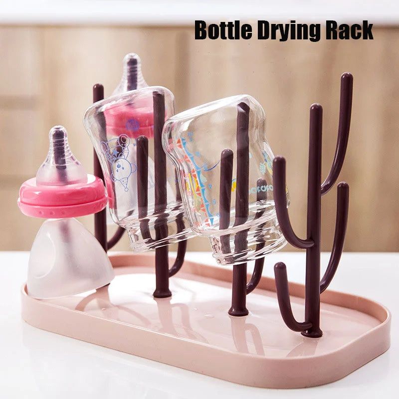 Baby Essentials Bottle Drying Rack for Kitchen Counter,Detachable Bottle Dryer Holder with Base.for Nipples,Cups,Pump Parts