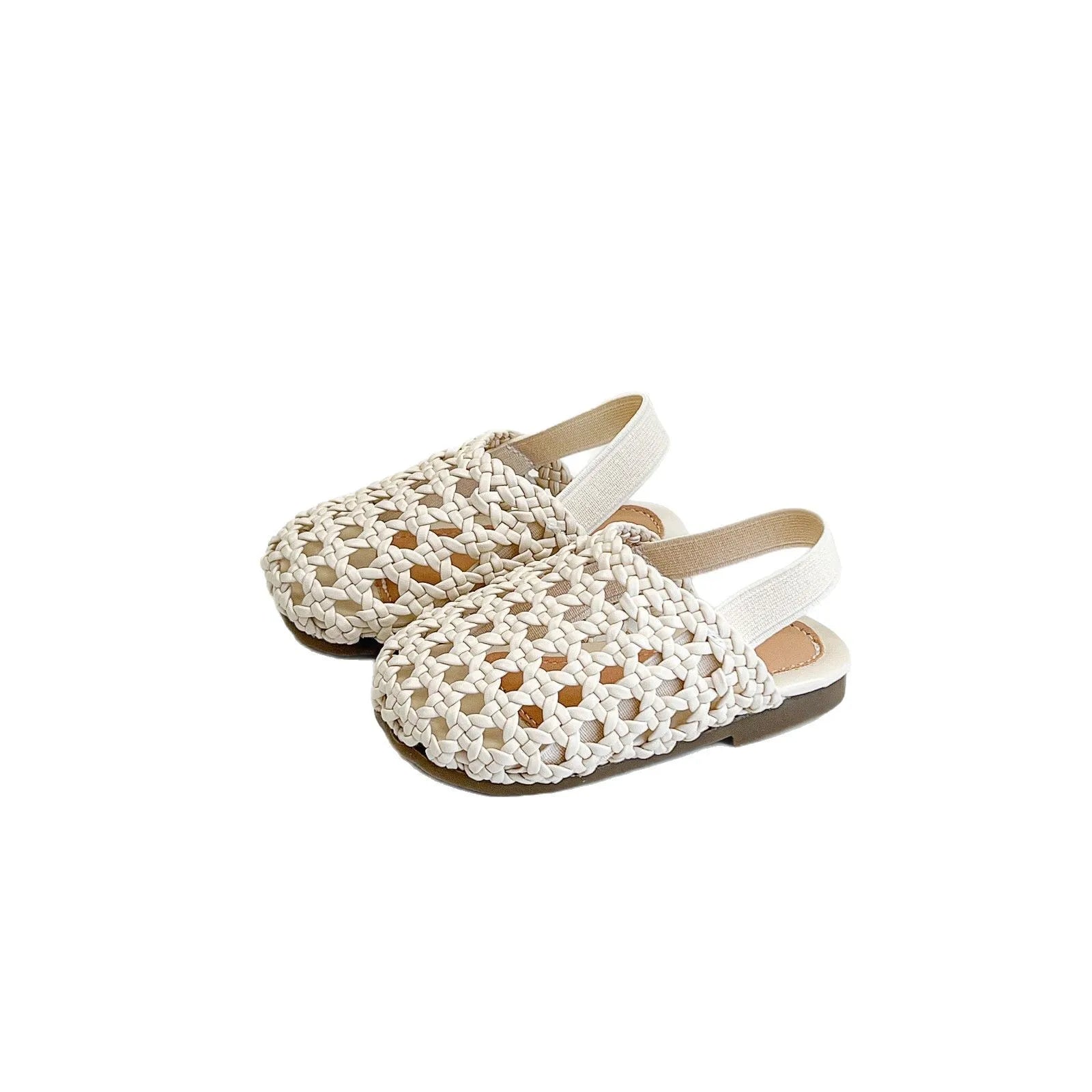 Baby Girls Shoes Braided Sandals for Girls Kids Fashion Hollow Out Leather Shoe Soft Sole Retro Princess Slippers Beach Shoes